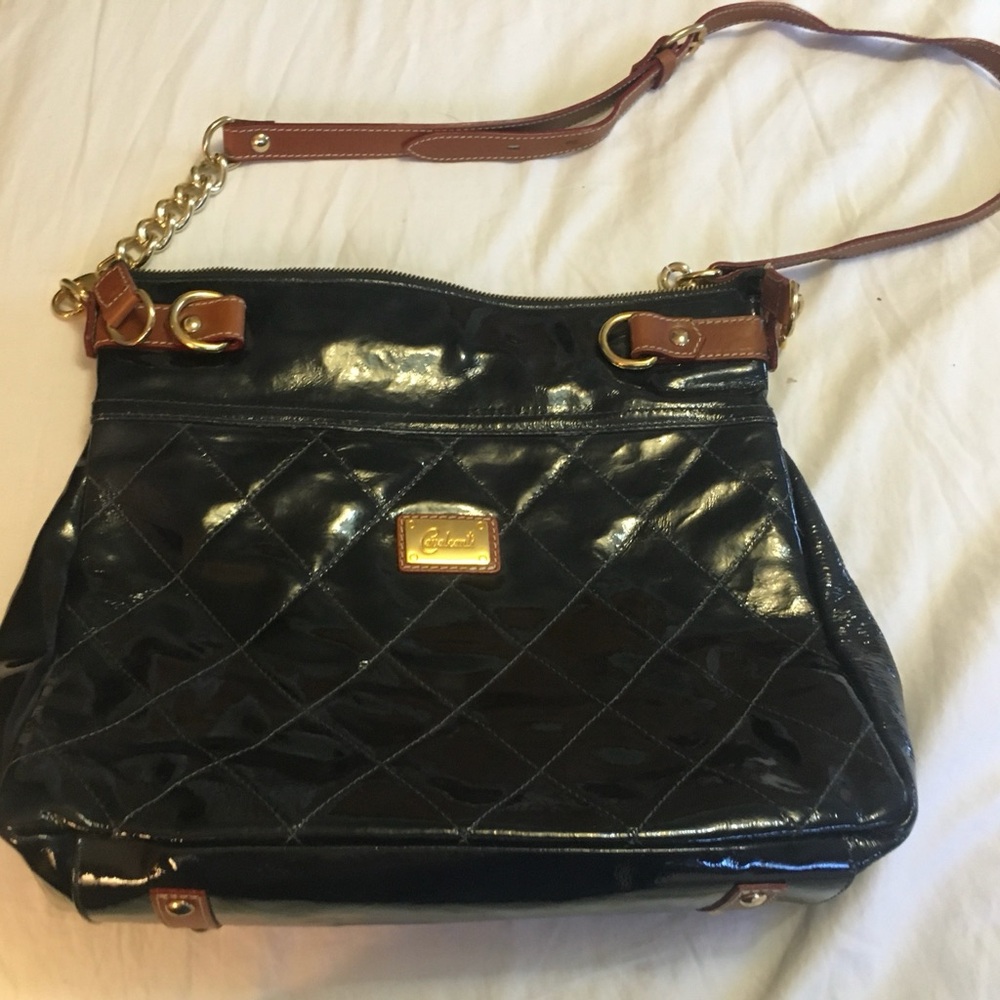 Cavalcanti Italian leather large purse with adjustable strap.
